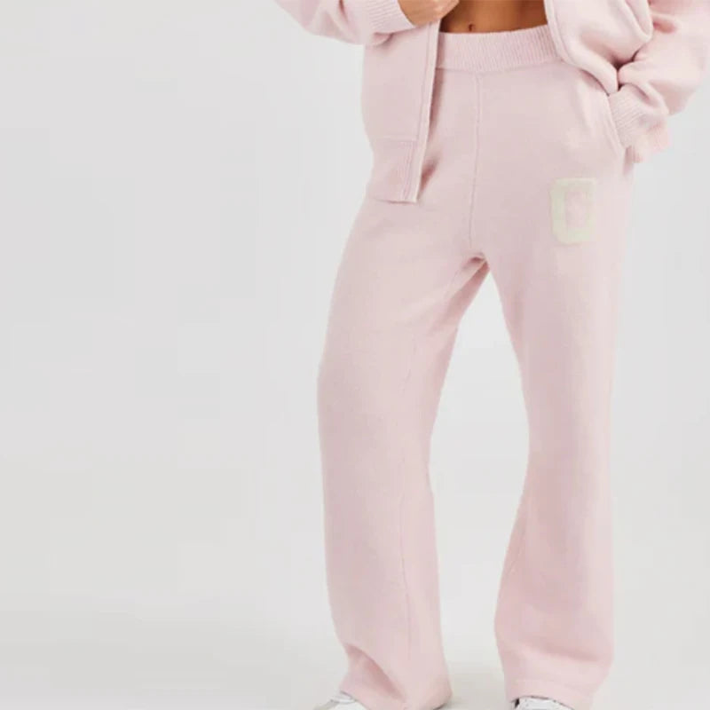 Fashion Cardigan Pants Suit Women's Hood Zipper Full Sleeve Loose Coat Straight Trousers 2025 Autumn Casual Lady 2-piece Set