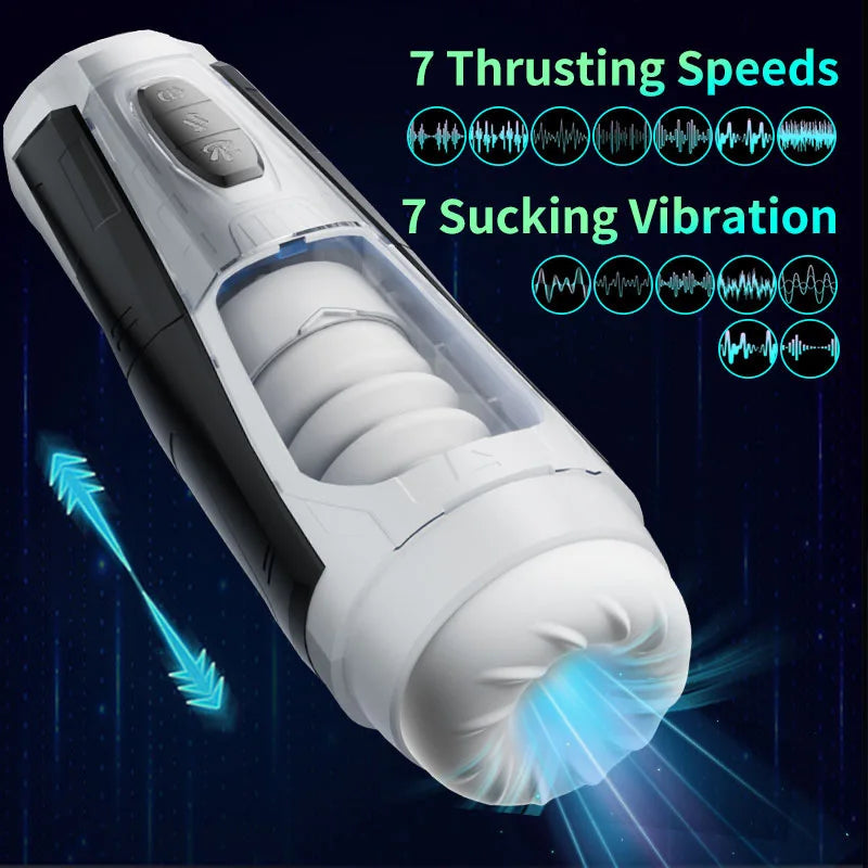7 Thrusting & Vibrating Stimulation Modes Male Masturbator Cup Mens Realistic 3D Sleeve for Male Masturbation Penis Training 18+