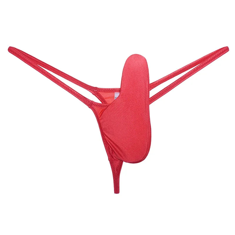 YAULAANG Sexy men's gloss gay underwear oily G-Strings thong Shiny low-waisted High Elasticity mens lingerie