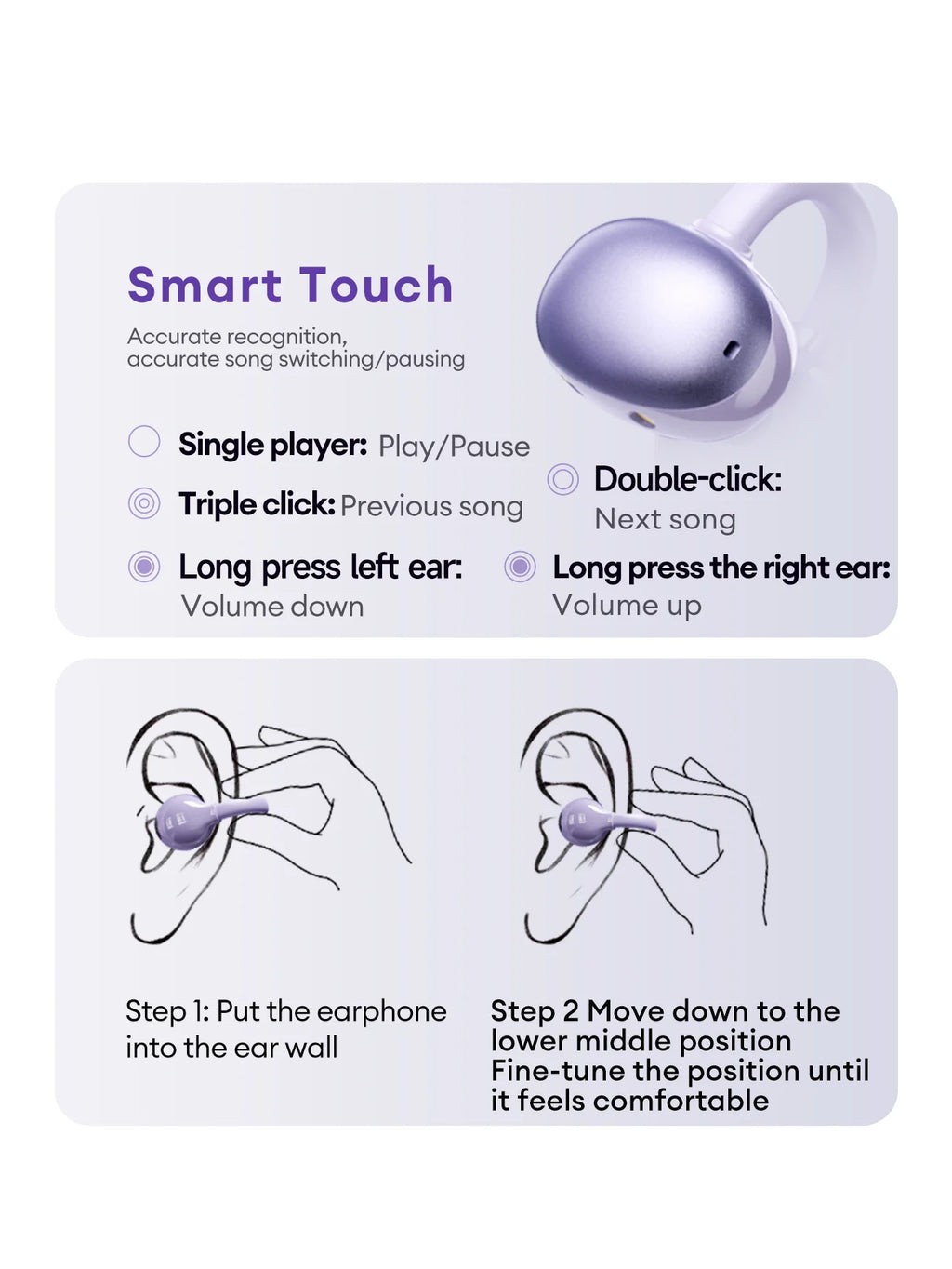 Lenovo LK6 Over Ear Wireless Bluetooth 5.4 Headphones Sound Quality Noise Reduction Ear Clip Earphones Long Endurance Earsets