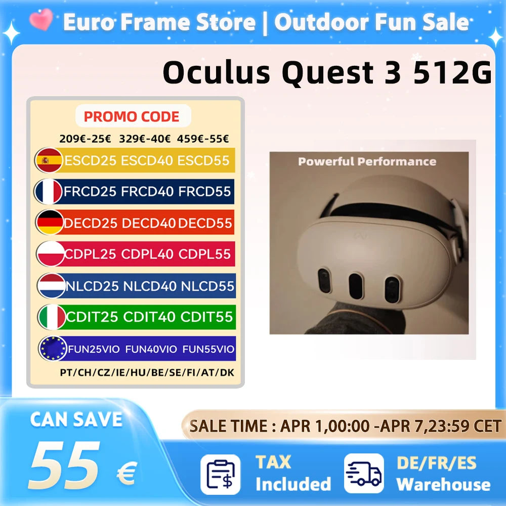 Oculus Quest 3 512G All-IN-ONE Headset With Integrated Head VR headset Motion Sensing Game Console Smart Glasses Quest 3 512g Main image