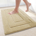 Homaxy Double Frame Velveteen Bathroom Mat Floor Mat Indoor Non Slip Door Mat Dirt Trap Absorbs Water Comfortable Bathroom Mat