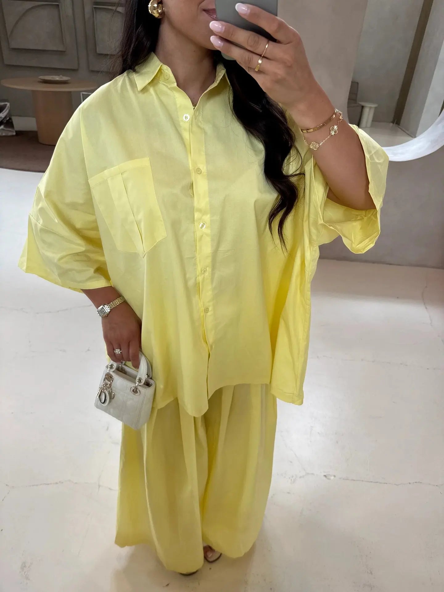 Women Solid Lapel Full Sleeves Pant Suits Chic Single Breasted Wide-leg Long Pants Sets 2026 Lady  Casual Daily Loose Fit Outfit