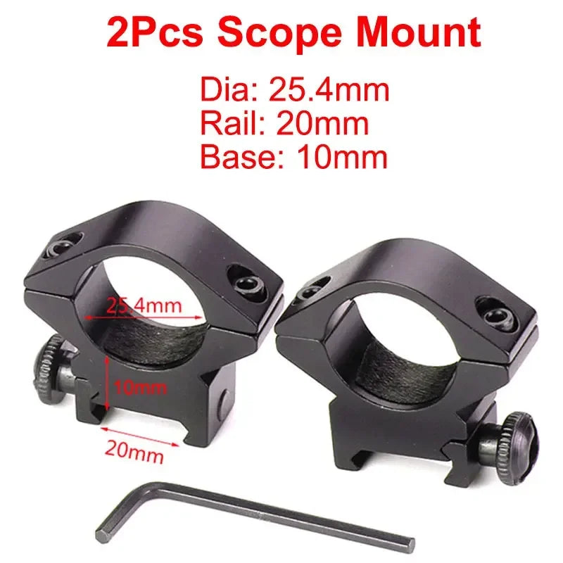2PCS Hunting Rifle Scope Mount Ring for Dia 25.4mm 30mm 35m Tactical Scope Flashlight 11mm 20mm Picatinny Rail Mount Accessories