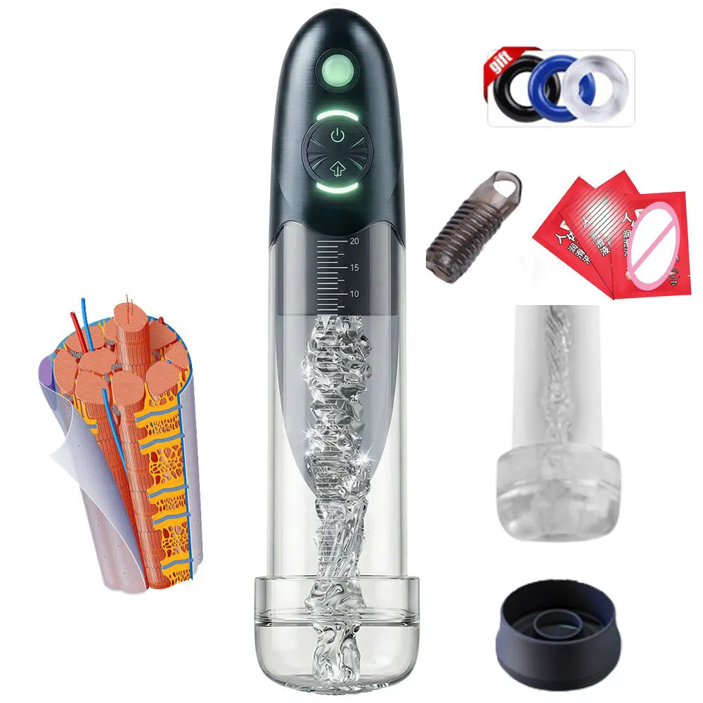 Penis Pump Penile Thicken Penis Exerciser Sex Toys for Man Electric Sextoys Dick Enlargement for Men Cock Stretch Devices
