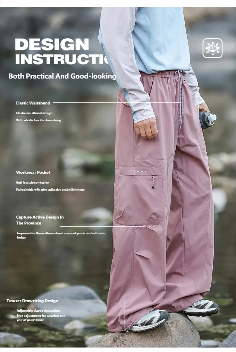 CHRLCK Men's Hiking Cargo Pants Waterproof Outdoor Quick Dry Lightweight Ripstop Women Camping Fishing Climbing Hunting Trousers