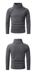 2026 New Men's White Turtleneck Sweater, British-style Black Pullover, Asian Sizes M-4XL. Gray Sweaters