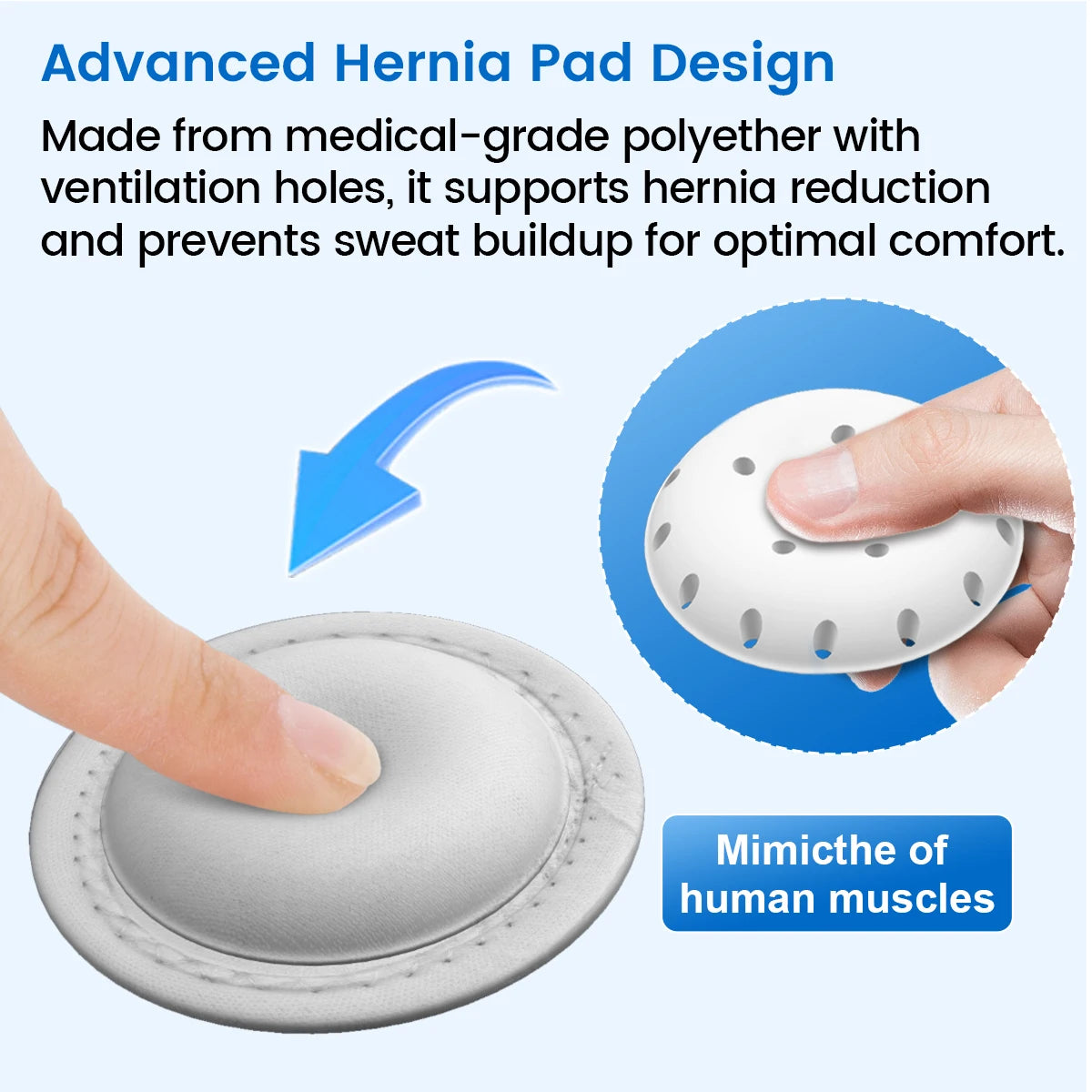 VELPEAU Baby Umbilical Hernia Belt, Newborn Belly Button Navel Band with 3 Compression Pads, Abdominal Binder Support for Infant