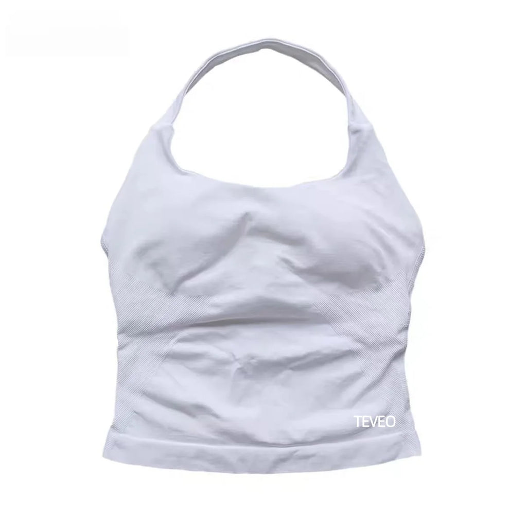 2025 TEVEO Nouveau Soutien-Gorge Elastique Haute Résistance Entièrement Licou Cou Nu Dos Nu Yoga Yoga Yoga