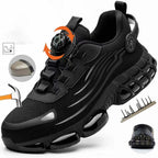 Men's Work Shoes  Rotary Buckle Work Sneakers Protective Shoes Safety Industrial Puncture-Proof Anti-Smash Steel Toe Shoes