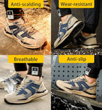 Safety Shoes Men With Steel Toe Cap Anti-smash Men Work Shoes Sneakers Light Puncture-Proof Indestructible Shoes Dropshipping