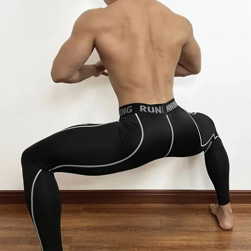 Mens Tight Compression Pants Quick Dry Fit Sportswear Running Tights Men Legging Fitness Training Sexy Sport Gym Leggings Secondary image