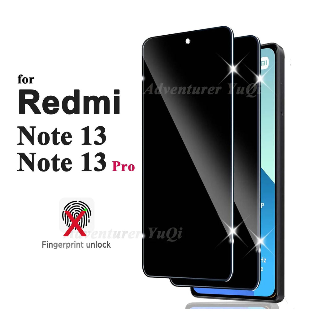 For Redmi Note 13 Pro Screen Protector 4G 5G Tempered Glass HD Crystal Clear Anti Spy Peep Privacy 9H High Aluminum