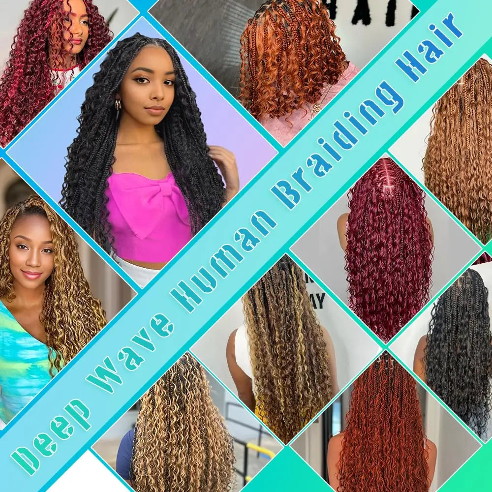 P4/27 Highligt Deep Wave Bulk Human Hair Braiding Blonde Curly Brazilian Human Hair Extensions for Micro Braiding No Weft