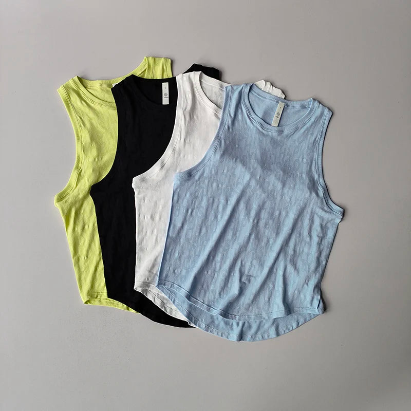 New Sleeveless Pilates Sports Blouse for Women's Summer Thin Vest Fitness Quick-drying Sleeveless Yoga Shirts Top Loose Suit