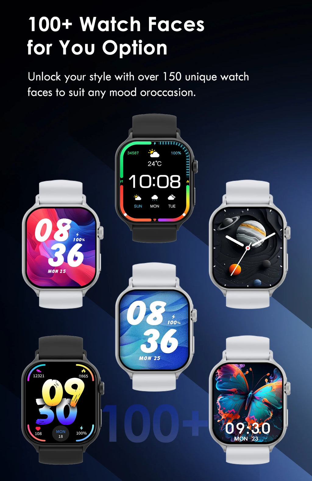 Lenovo 2026 Smart Watch 1.96" HD AMOLED Display Heart Rate Health Monitoring Bluetooth Voice Callings Smartwatch For Android IOS