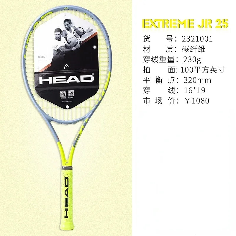 HEAD 2026 New Carbon Tennis Racket for Men Women Tenis Raquete Blue