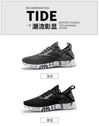 Summer Mens Black Hollow Mesh Sneakers Fashion Breathable Lightweight Casual Walking Shoes Printed Sole Outdoor Sports Footwear