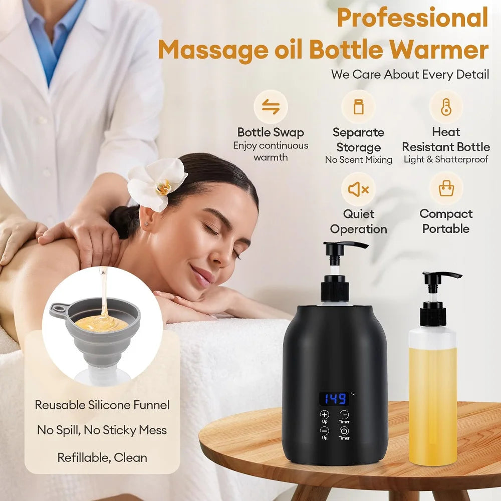 Massage Oil Heater Lotion Essential Cream Bottle Warmer LED Display Temperature Control Quick Heating Body Oils For Salon SPA