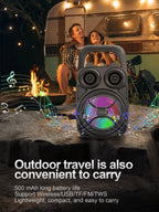 500mAh Bluetooth speaker Sound box high power bluetooth speakers TF Udisk karaoke handheld sound subwoofers for dancing