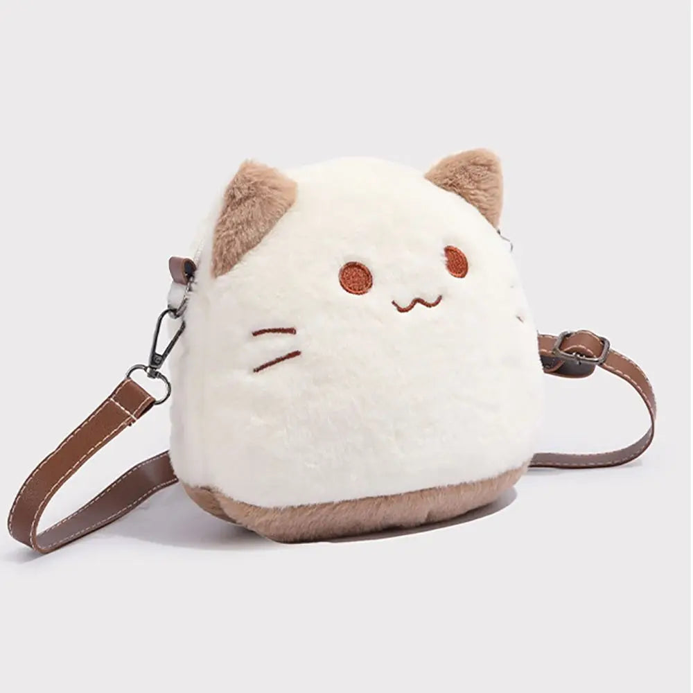 Cute Clutch Bag Plush Backpack Furry Cat Bag Adorable Kitten Handbag for Woman Kids Cartoon 2025 New Kitten Handbag