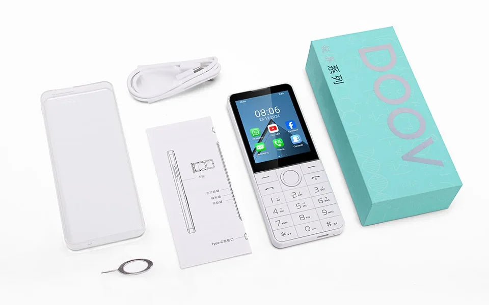 NEW DOOV R77 4G Touch Keyboard Google Phone Android 13 2.8" Screen 3GB+32GB 2100mAh Volte Call Whatsapp Cell Hebrew Arabic Phone