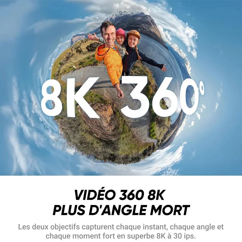 Insta360 X4 Air / X4 Action Camera - 165g light 8K 360-Degree Camera, Invisible Pole Effect Built-in want X4 Air