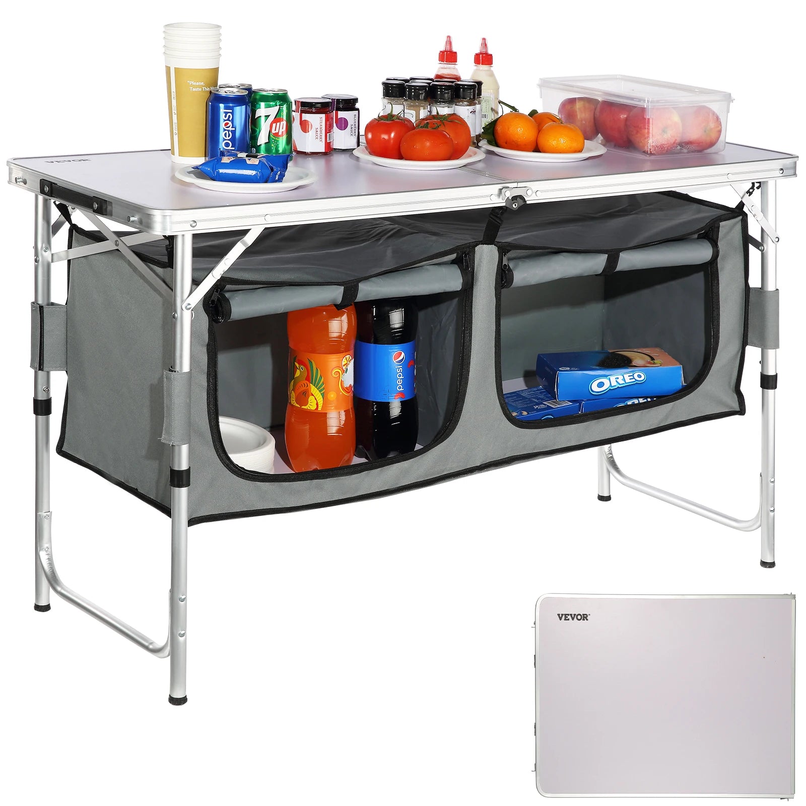 SucceBuy Camping Kitchen Table Quick set-up Folding Camping Table MDF Camping Table for Outdoor Picnics BBQ Camping RV Traveling Main image