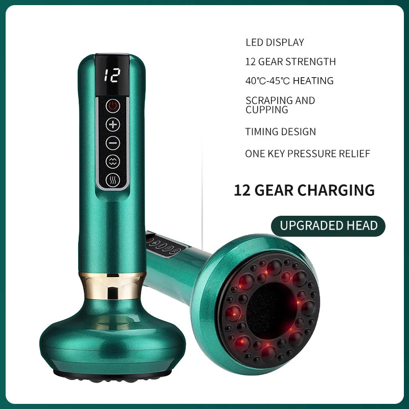 Smart Body Massage Suction Vacuum Cupping Device 6/12 Levels Anti Cellulite Heating Cans Back Guasha Scarping Chinese Meridian