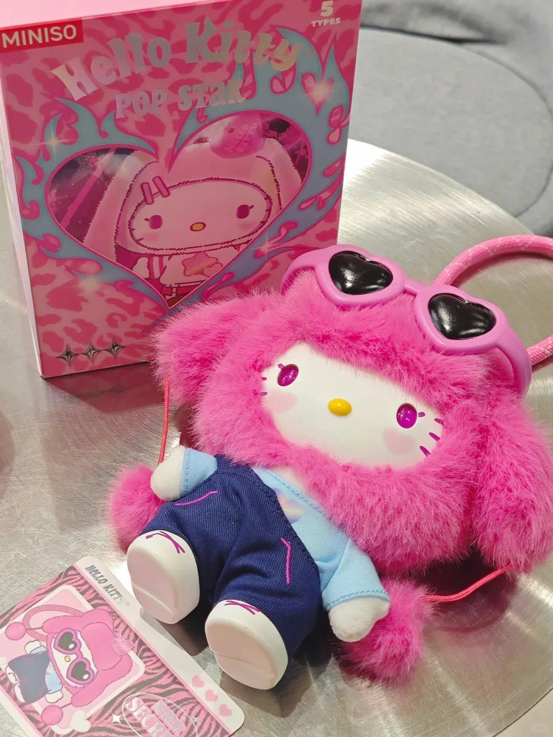 Genuine Hello-Kitty Pop Star Velvet Pendant Series Vinyl Doll Blind Box Trendy Kawaii Surprise Gift Lovely Trendy Blind Box Toys