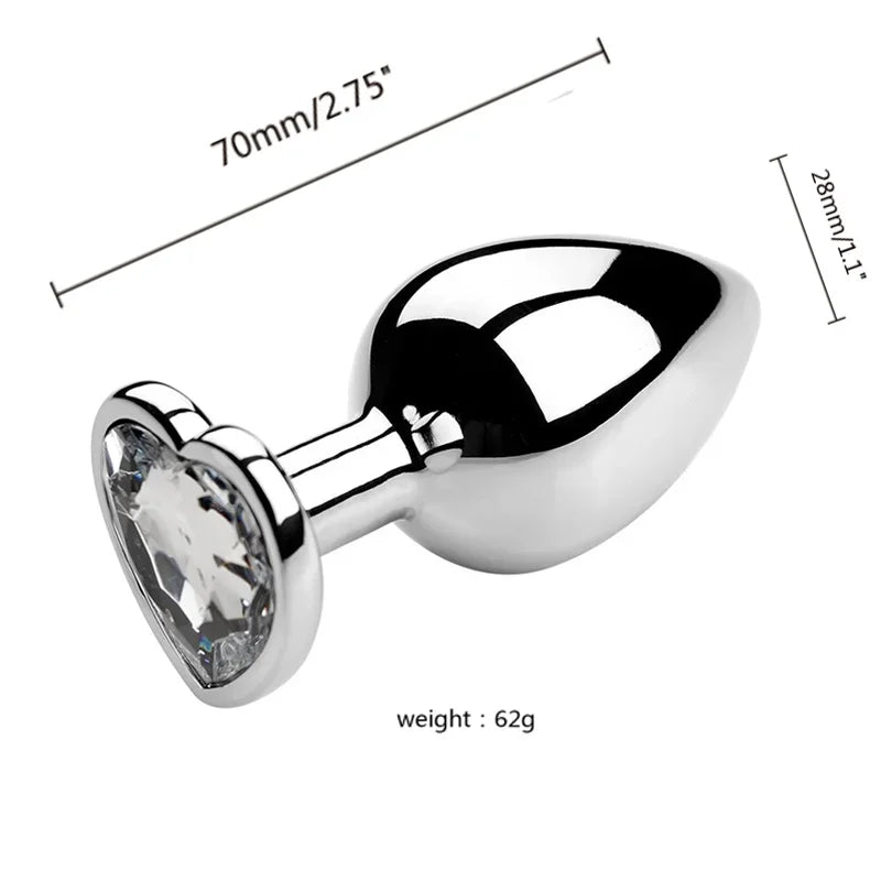 Metal Anal Plug for Women Men Couples Butt Plug Butt Toy Adult Game Masturbator Anal S/M/L Diamond Sex Toy for Adult Products