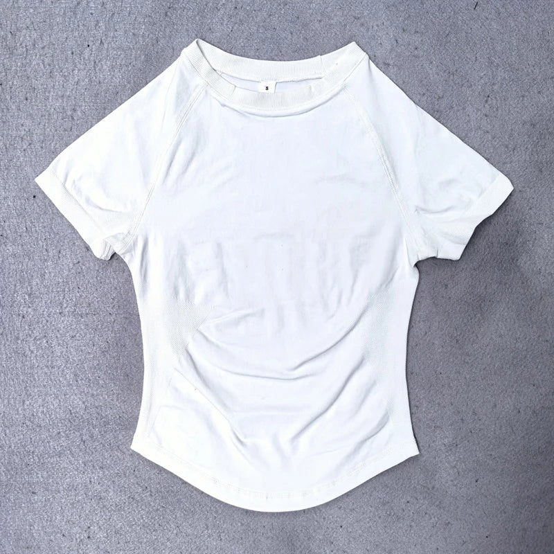 Seamless Yoga Top for Women Short Sleeve Gym Crop Top Light Weight Yoga Shirts Fitness Gym Shirts Stretchy Sports Shirts