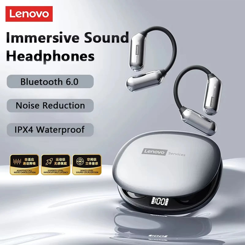 Lenovo LE503 OWS Wireless Earphones Bluetooth V6.0 Open-Ear Earphone ENC Noise Reduction Earbuds Waterproof Long Battery Life