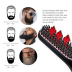 Men's Electric Beard Straightener Negative Ion Hair Straightening Brush Hair Straightener Wet & Dry Quick Styler
