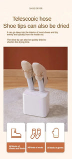 220V Shoe Dryer Electric Timing Dryer Retractable Fast Drying UV Sterilization Household Travel Foldable Shoes Boot Socks Gloves