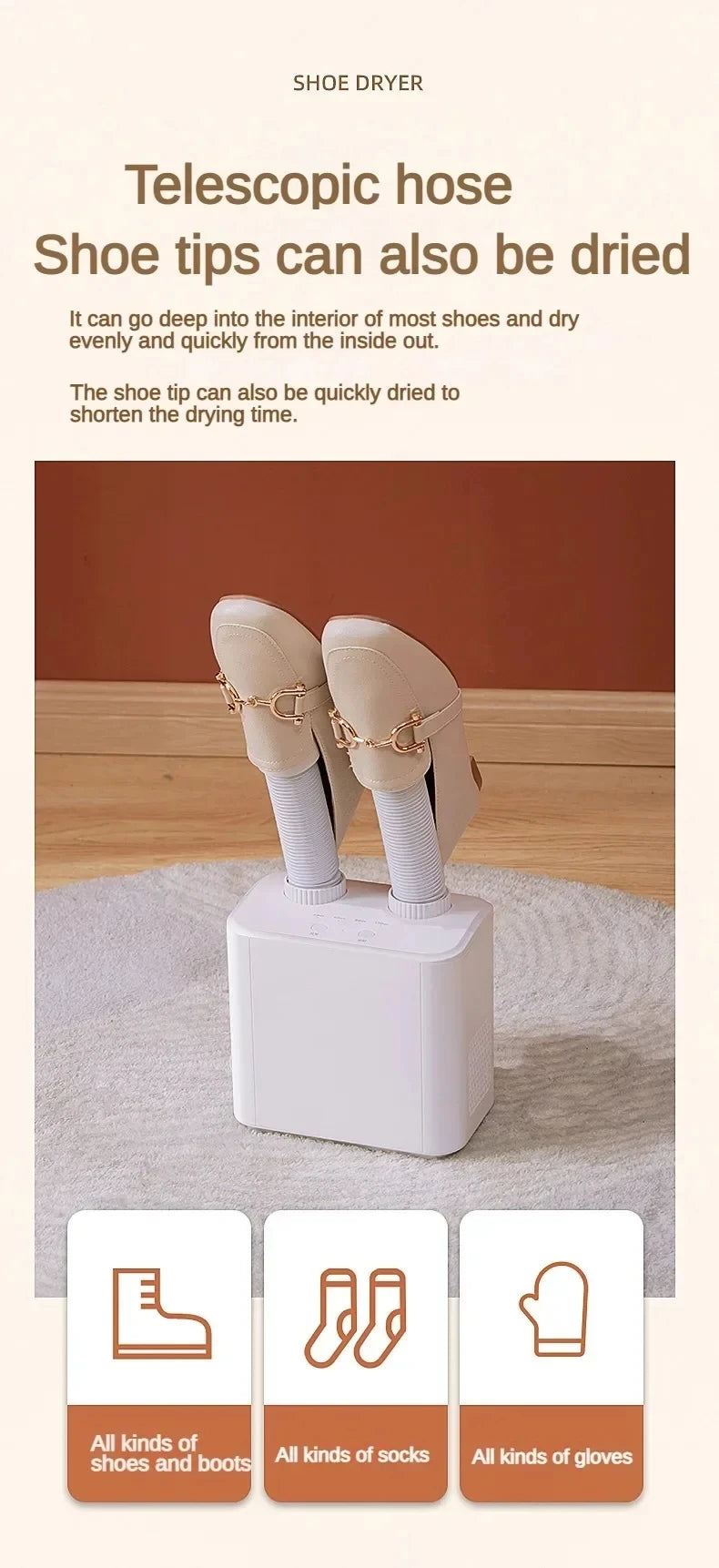 220V Shoe Dryer Electric Timing Dryer Retractable Fast Drying UV Sterilization Household Travel Foldable Shoes Boot Socks Gloves