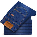Men Fashion Straight Jeans Men 2025 New Stretch Slim Fit Pants Comfortable Soft Business Denim Trousers Male Brand Clothing