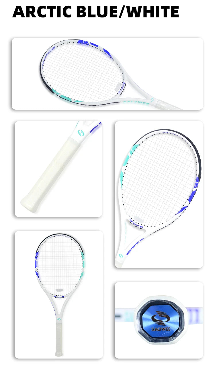 BaboBee 100% Full Carbon Fibre Premium Professional Tennis Racket Free Bag & Overgrip, 55-65lbs Threaded, Ultra-light 265±5g