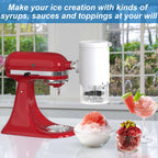 Shaved Ice Attachment for KitchenAid Stand Mixers with 8 Ice Molds Ice Shaver Attachment with Coarse and Fine Blades