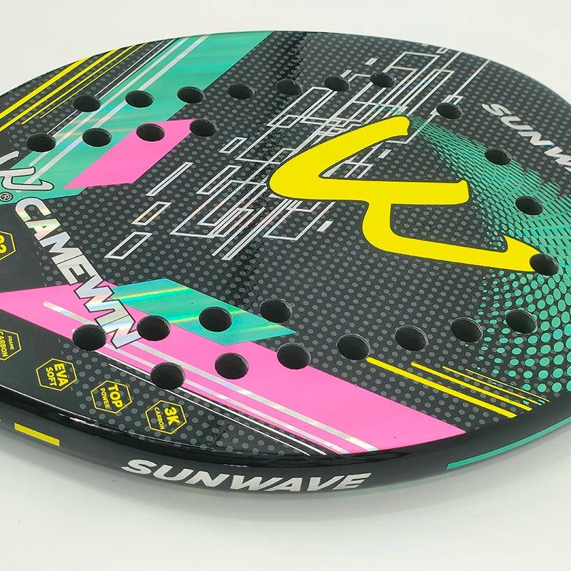 Camewin 3K Beach Tennis Racket Full Carbon Fiber Rough Surface Outdoor Sports Racket For Men Women Adult Senior Player 2024 New Secondary image