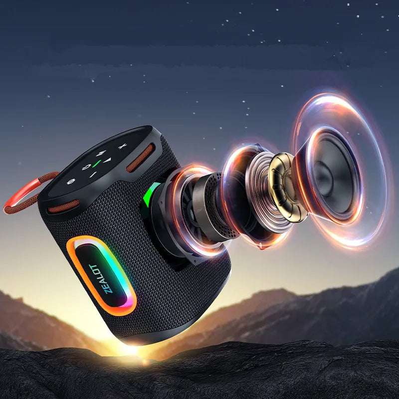 S122 25W Wireless Bluetooth Speaker Outdoor Portable Mini Waterproof Speaker with Light 6000mAh Battery Bass Boost for Outdoor