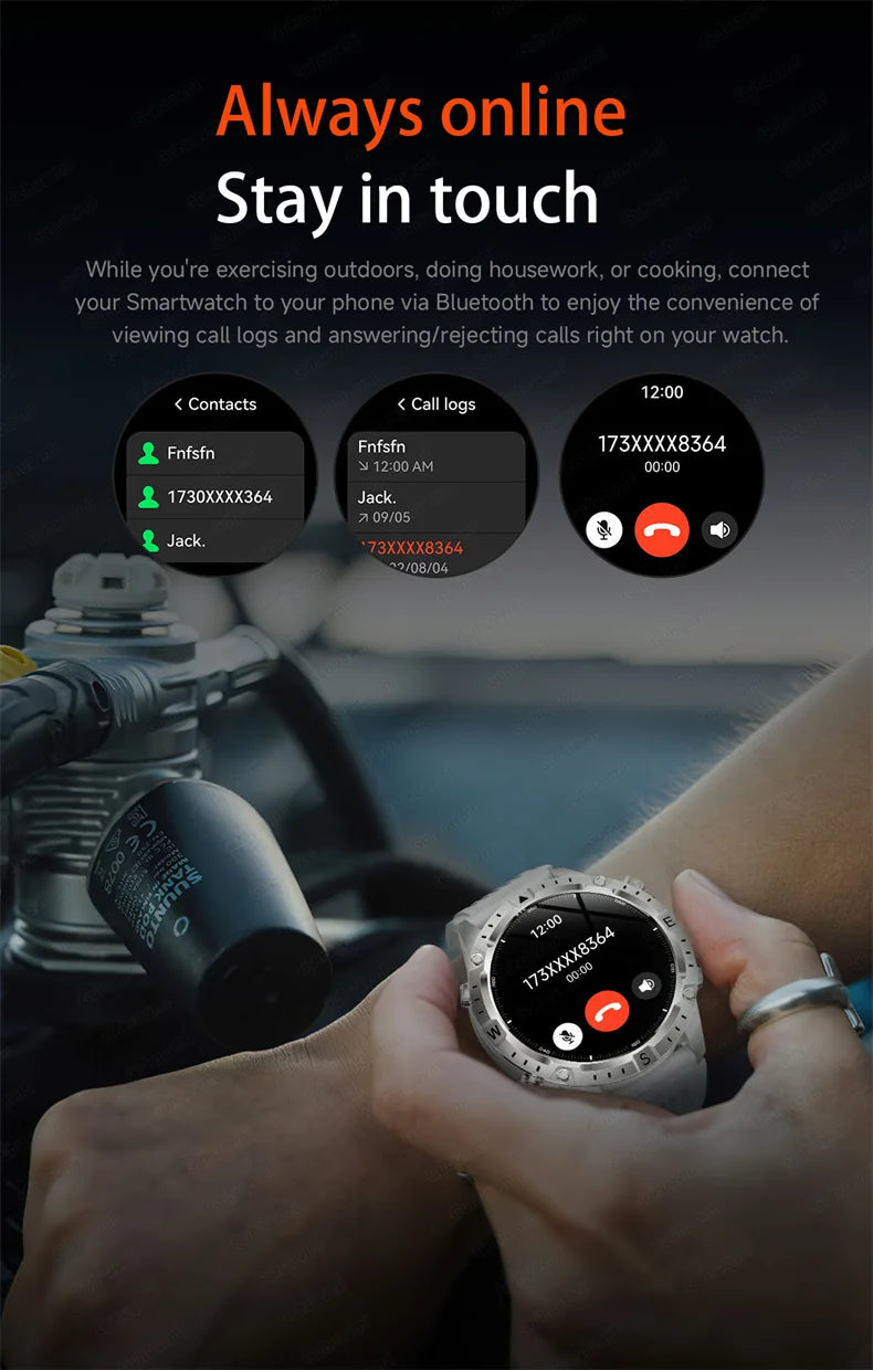 GPS Smart Watch for Men 2G ROM GPS Offline Maps Waterproof Swim Hiking Fitness Tracker Sleep SpO2 Rugged Durable Smartwatch GPS