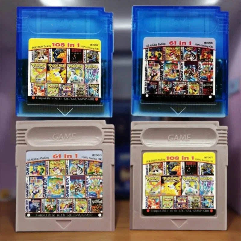 GBC Game Combo Pokémon Series 61in1 108in1 Game Video Game Cartridge Card, English Version for GBC/GBA/SP/GBM Main image