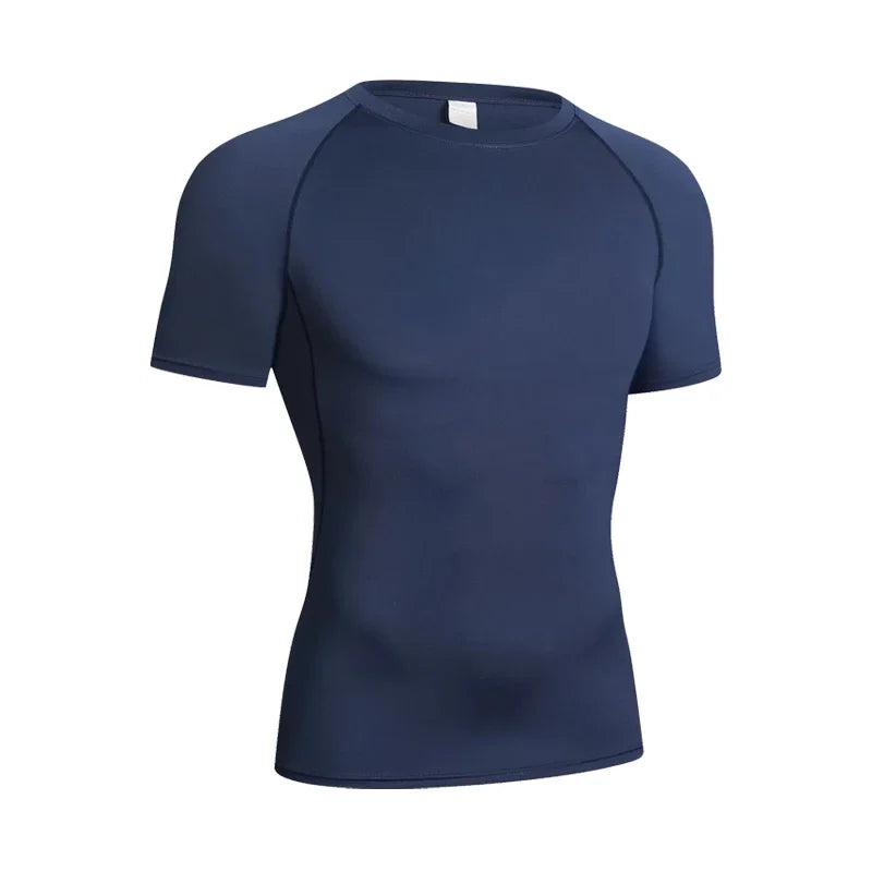 Men's Compression Long Sleeve Shirt Black Fitness T-shirt Male Running  Quick Drying Gym Top Sun Protection Sports Base Layer