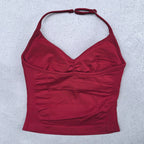 Adjustable Sports Strappy Top Women Backless Gym Top Built in Bra Yoga Clothing Sleeveless Shirts Workout Outfits Tank Top