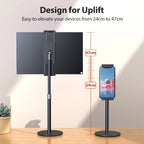 Cdisplay Portable Monitor Stand Adjustable Height Desktop Monitor Bracket for 4.7-17.3 inch Phone Tablet Monitor Support Holder