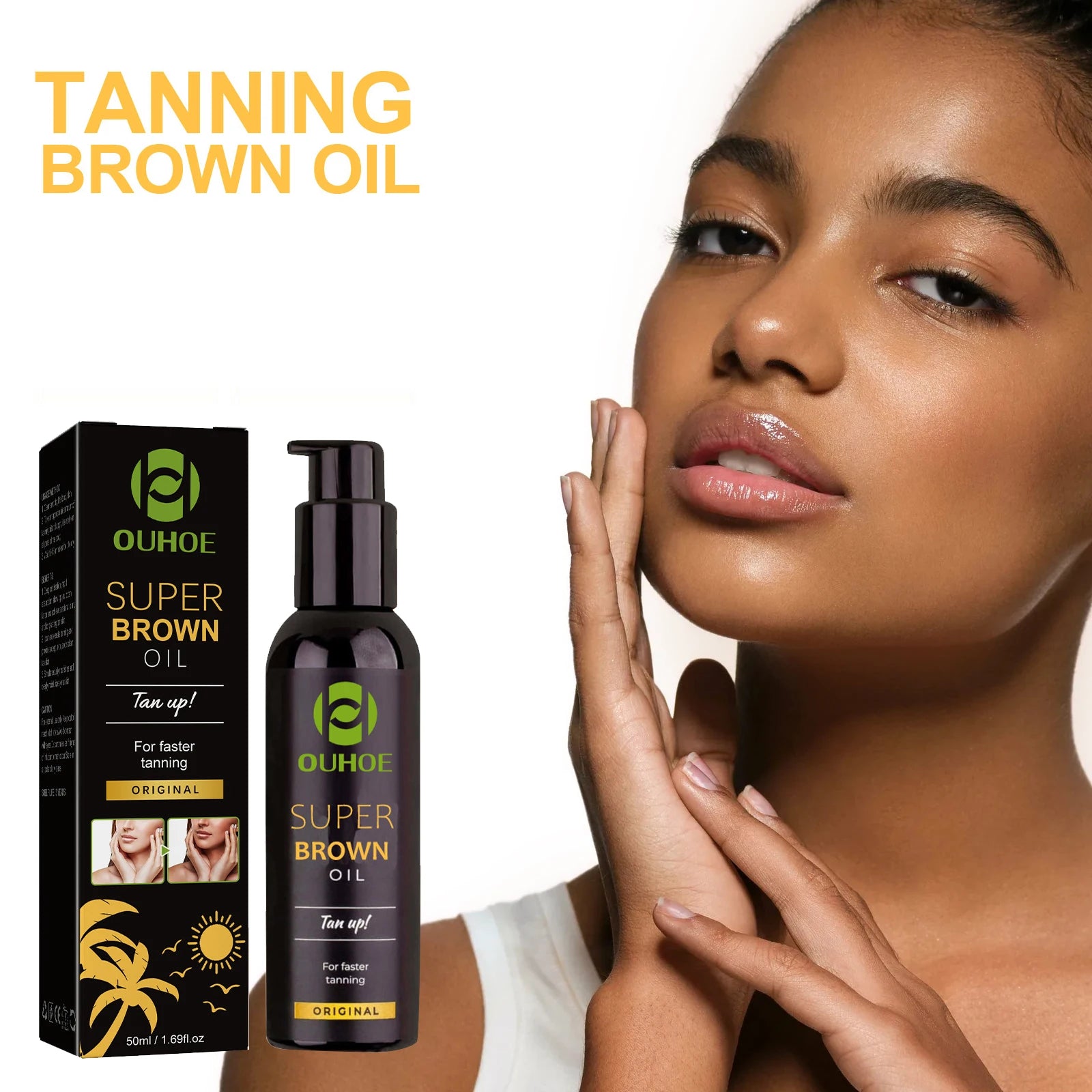 Tanning Oil Build Bronze Face Body Tone Enhance Post Sun Bronzing Solarium Lock Moisturizing Softness Darker Solar Tanning Oil