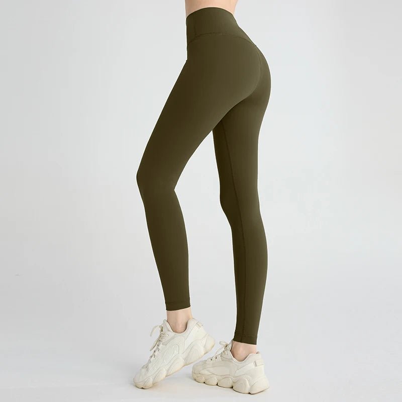 Naked feeling Yoga Leggings Women High Waisted Hip Lifting Fitness Leggings Running Cycling Pants Breathable Sports Leggings