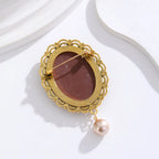 Vintage Victorian Design Queen's Cameo Brooch Pin, Antique Wedding Beauty Jewelry Gift, Elegant Style