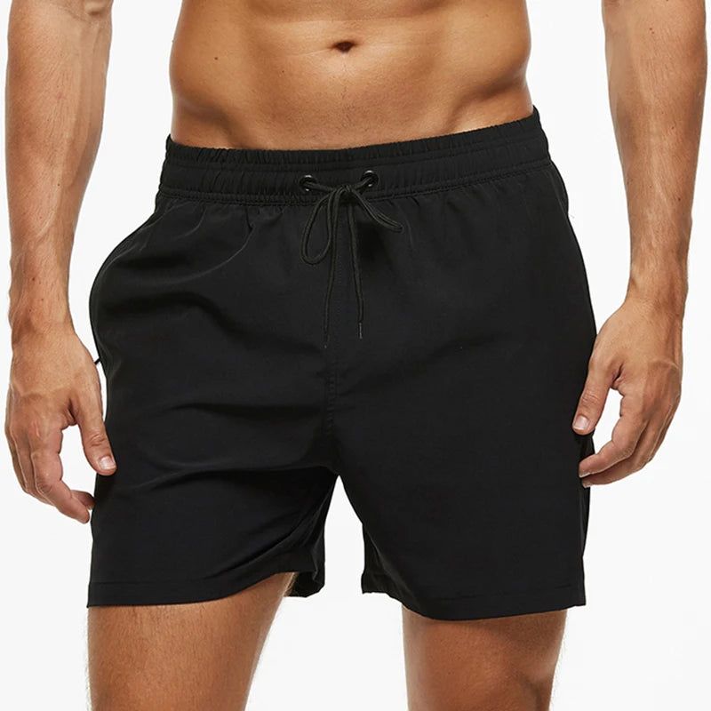Escatch 2026 Summer Man Swimwear Solid Multicolor Polyester Mesh Liner Side Zipper Pocket Maillot De Bain Homme Sport Shorts